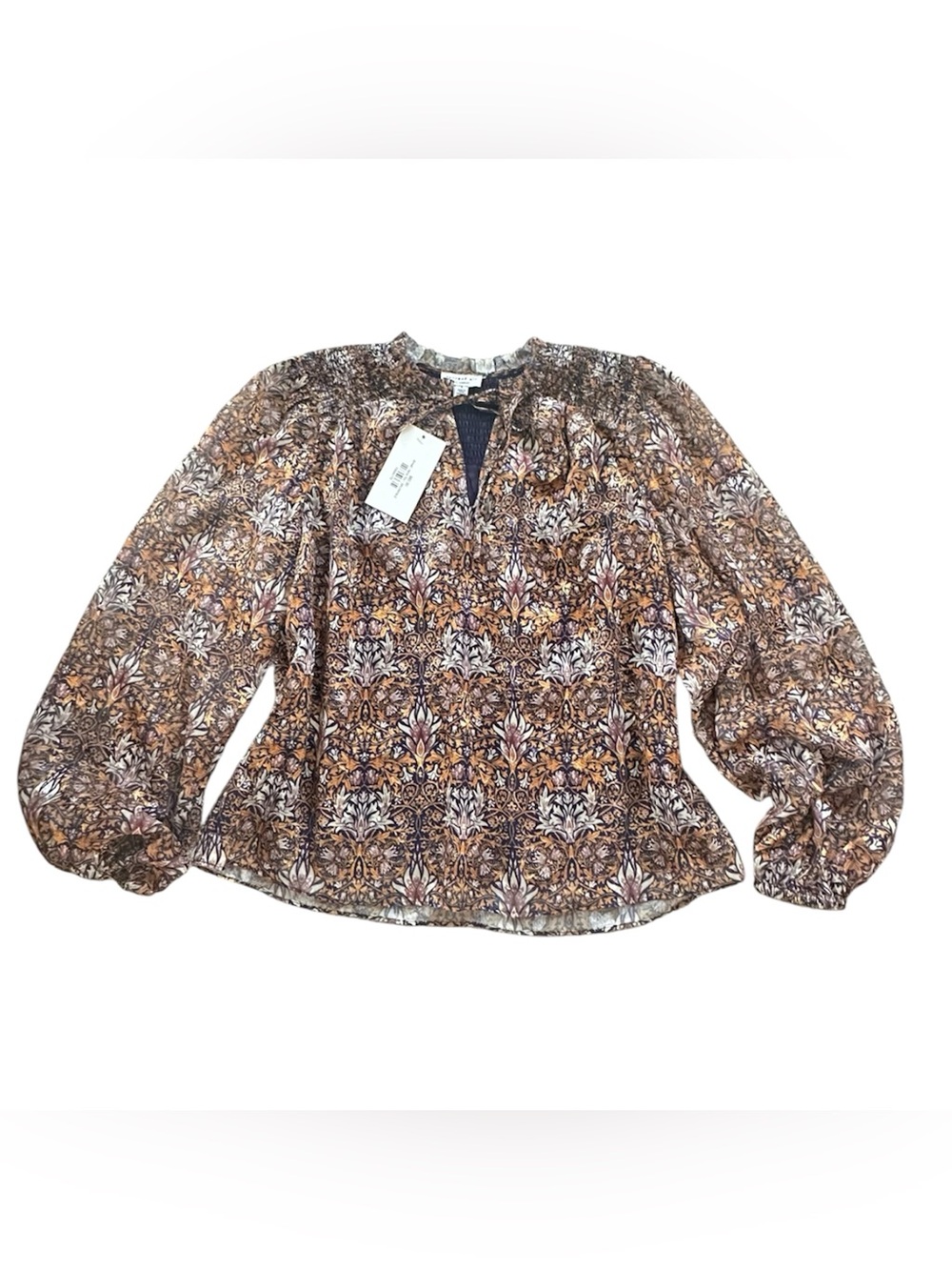 Current air Woven Floral-Print Long-Sleeve Blouse  Sz S